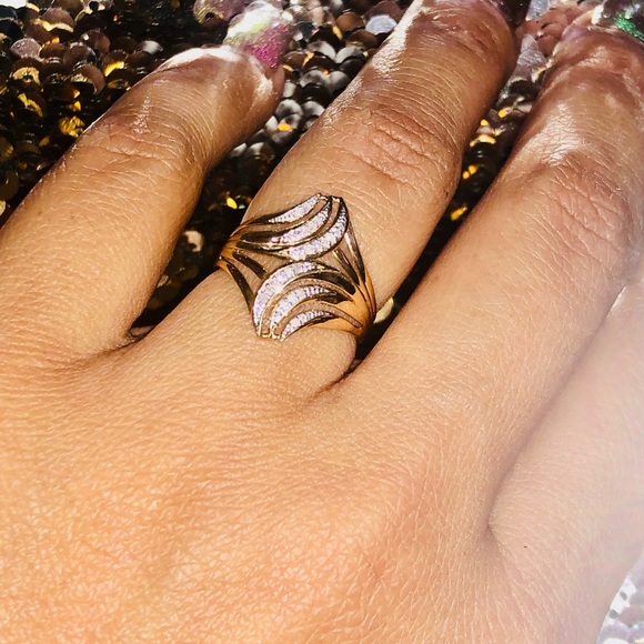 10k solid gold beautiful real diamond ring for women, free appraisal, Not plated - Picture 8 of 8